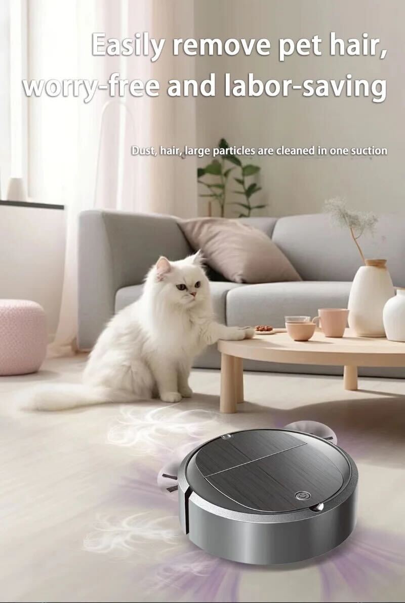 NEW 3 in 1 Smart Sweeping Robot Removes Pet Hair