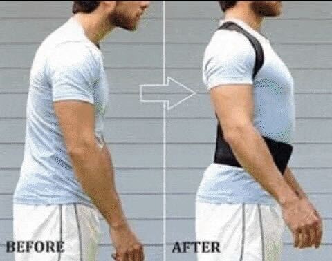 Back Brace Posture Corrector Before and After Use