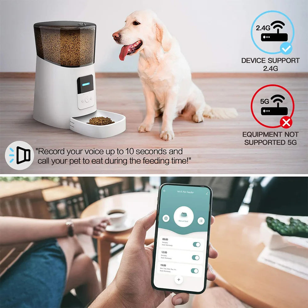 Smart Automatic Pet Food Water Dispenser with voice recorder