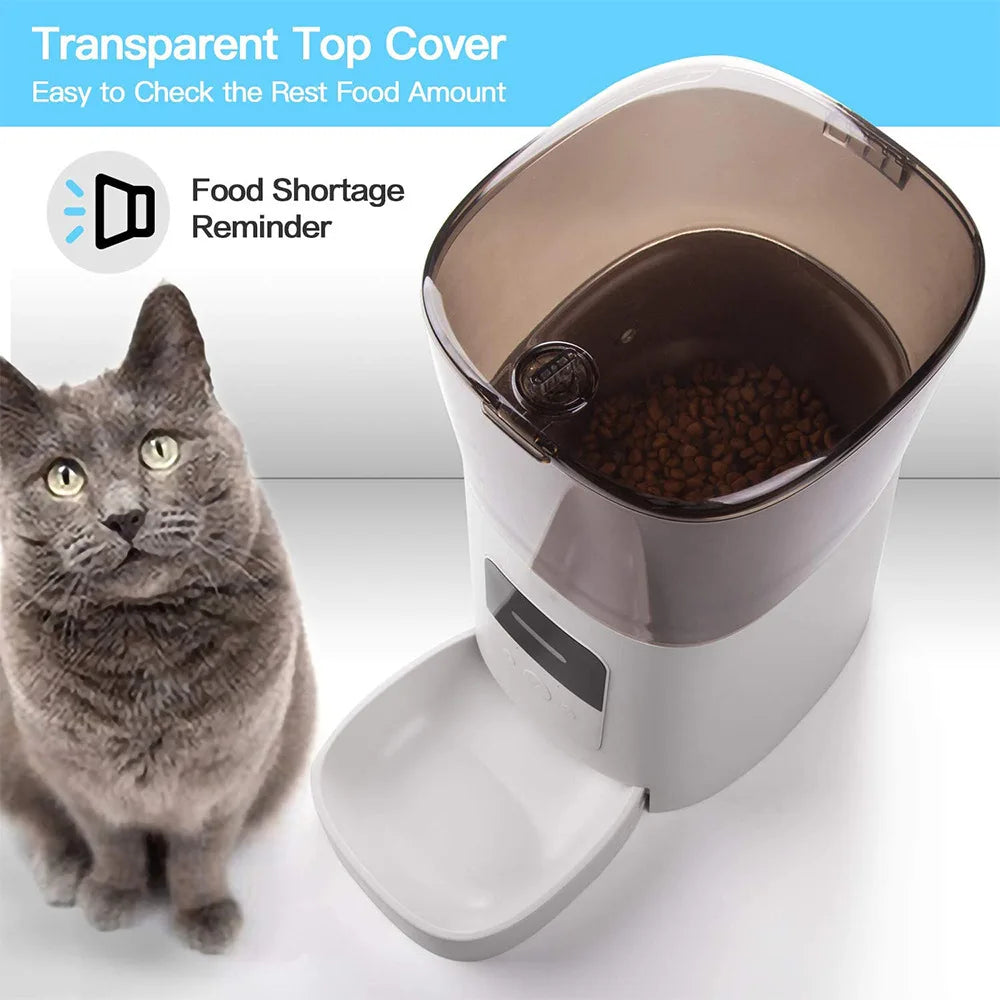 Smart Automatic Pet Food Water Dispenser with transparent cover