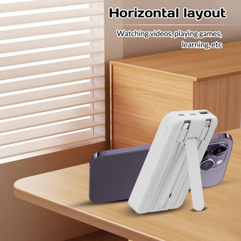 10000mAh Magnetic Wireless Power Bank Horizontal Layout