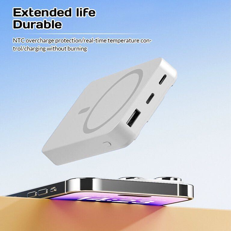 10000mAh Magnetic Wireless Power Bank Extended Life