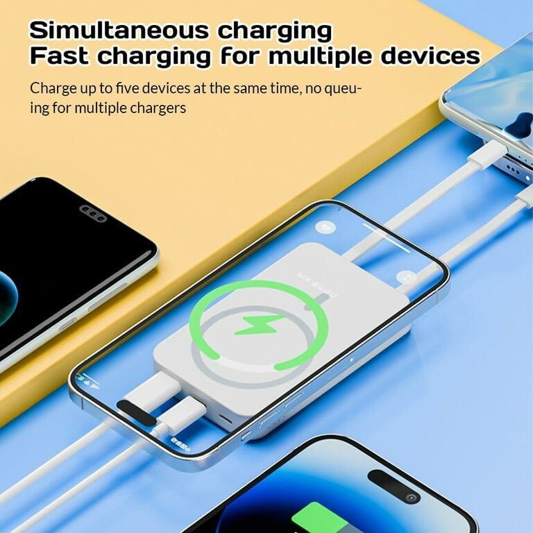 10000mAh Magnetic Wireless Power Bank Simultaneous Charging Fast Charging