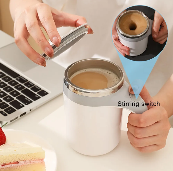 Self Stirring Coffee Cup with Stirring Switch